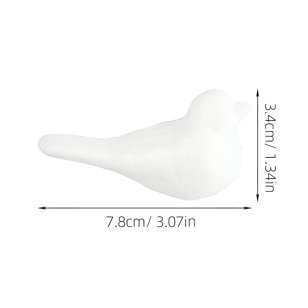 5 Pcs White Body Bird Foam Birds Decor Shape Mold Birdie Prop Christmas Ornaments Craft Props