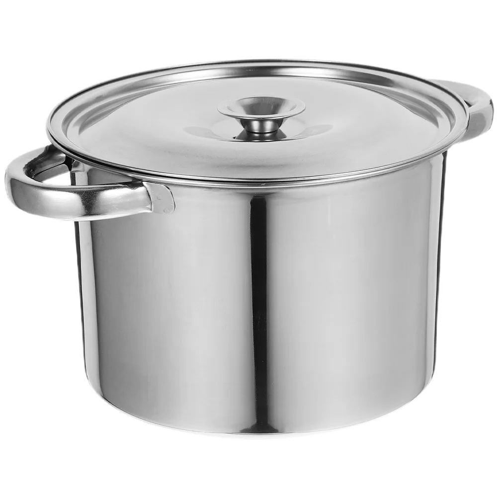 

Covered Stockpot Kitchen Cookware Soup Metal Stainless Steel Rice Bucket Cooking With Lid