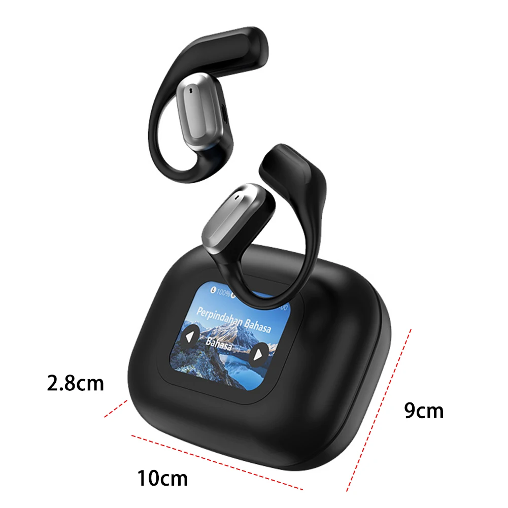 Intelligent Touch Screen Bluetooth-Compatible OWS Headphone IPX5 Waterproof Xp2 Earbuds LCD Colour Screen for Running Fitness