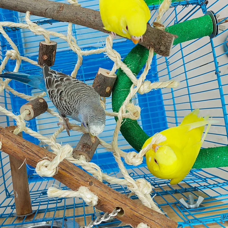 Bird Climbing Net Rope Parrot Chewing Toy for Budgies Cockatiels Macaw Conure Finch Cockatoo African Grey Parakeet