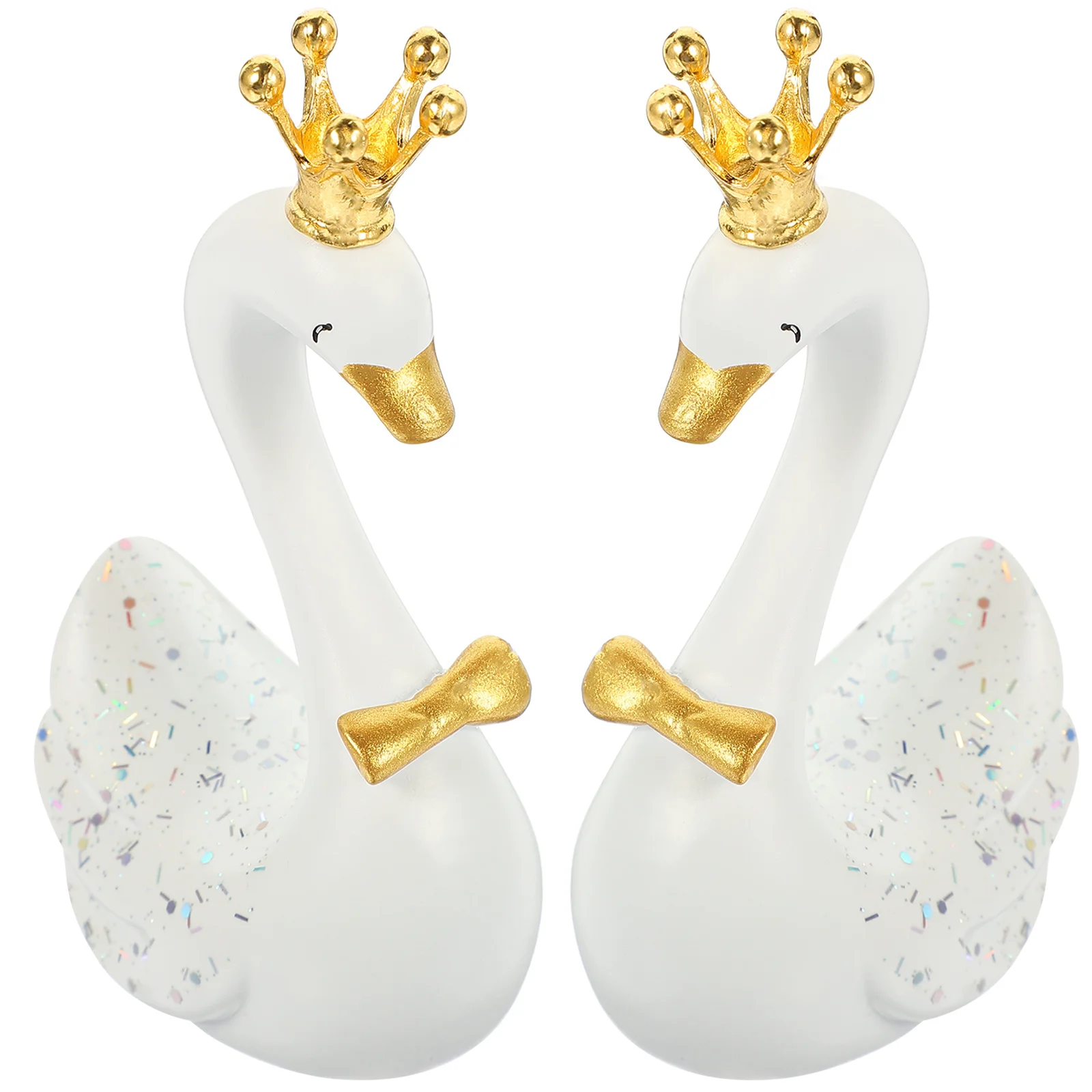 

2Pcs Premium Resin Swan Cake Topper Cute Cupcake Decor for Birthday Party Wedding Dessert Centerpiece Car Interior Desktop Decor