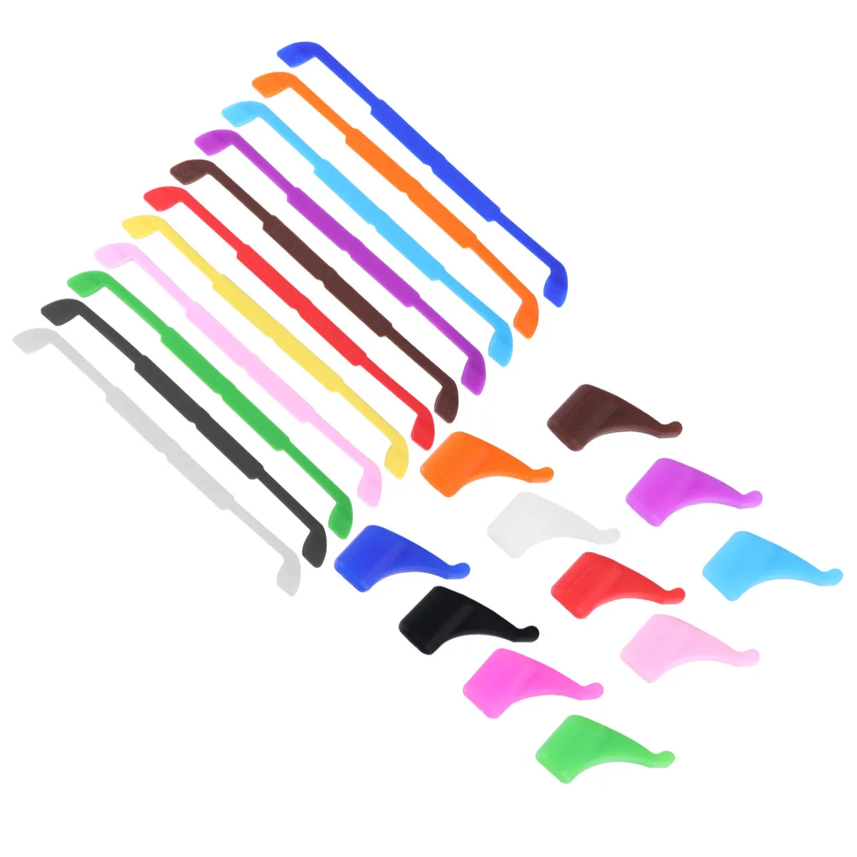 

Набор из 12 силиконовых ремешков для очков: нескользящие эластичные спортивные держатели для очков для чтения, солнцезащитных очков и активного отдыха