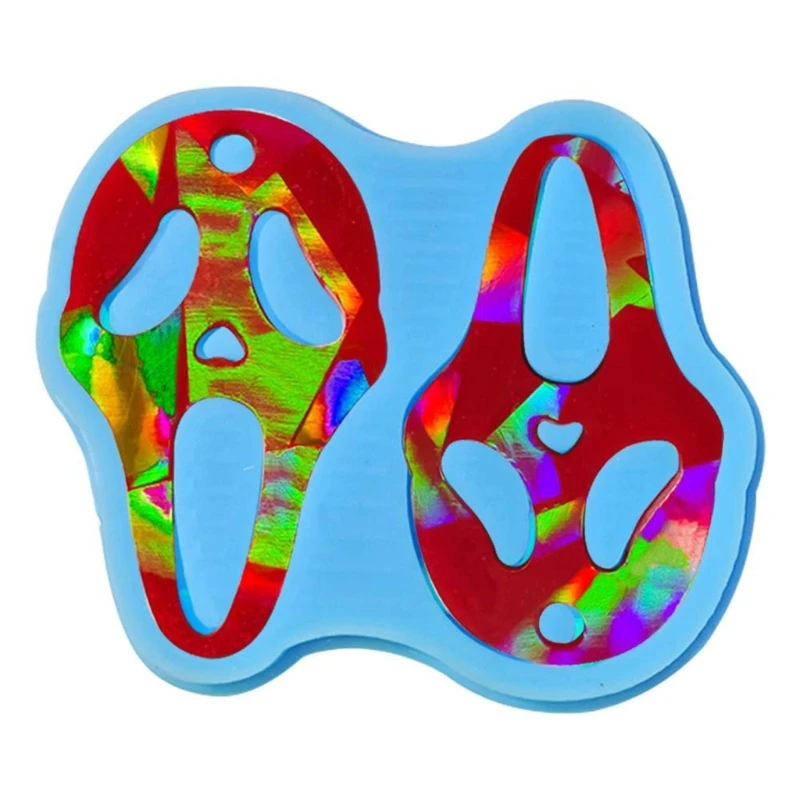 R3MC Holografisch-Silikonformen, Licht und Schatten, Grimasse, Harzformen, Ohrring-Anhängerform für die Schmuckherstellung von
