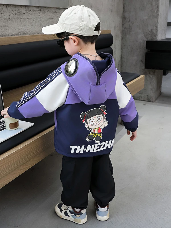 

Пурпурно-красная Tenacious ветровка для мальчиков, весенне-осеннее пальто с капюшоном, крутой хаоме, детская куртка, молодежная модная застежка-молния