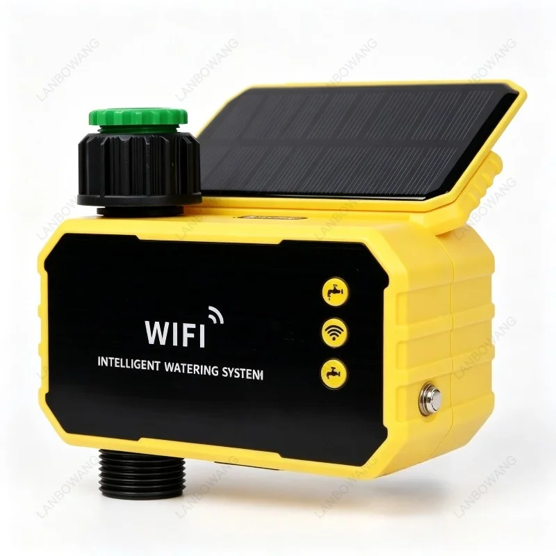 Solar Powered Smart Irrigation Controller with Brass Solenoid Valve, Zigbee WiFi Water Timer for Garden Lawn Automatic Watering