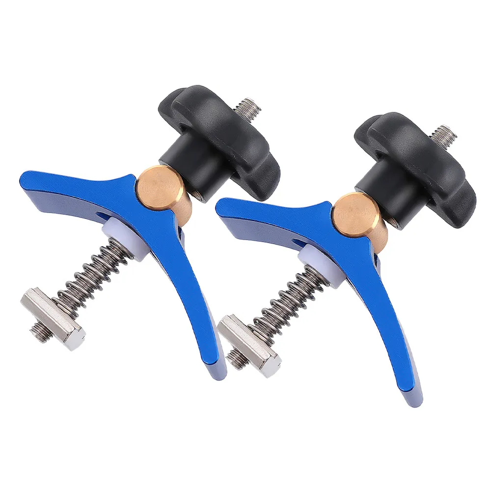 2Pcs Heavy Duty Aluminum T Track Hold Down Clamps Adjustable T Bolt Clamp for Cnc Woodworking Metalworking Drill Press Table