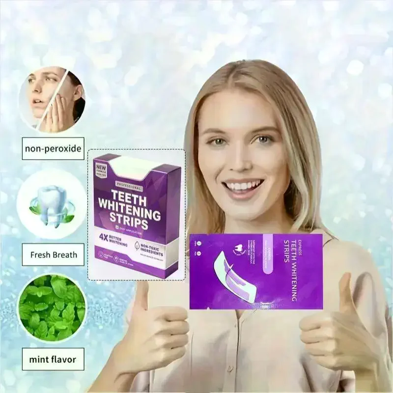 Teeth Whitening Strips Non Sensitive Removing Dental Whitening Strip For Daily Oral Care Coffee Wine Stain Cleaning 14/28/42Pcs