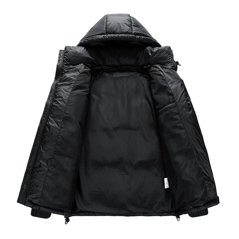 Winter Warmer Down Jackets Men Hooded Windproof Down Coat White Duck Down Jacket Black Grey Casual Loose Outdoor Outerwear New