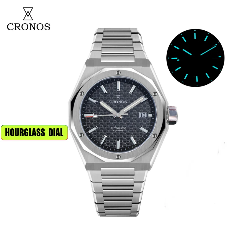 Cronos Luxury Men Watch 39mm Automatic PT5000 SW200 Wristwatches Sapphire 10ATM See-through Back L6028M V2