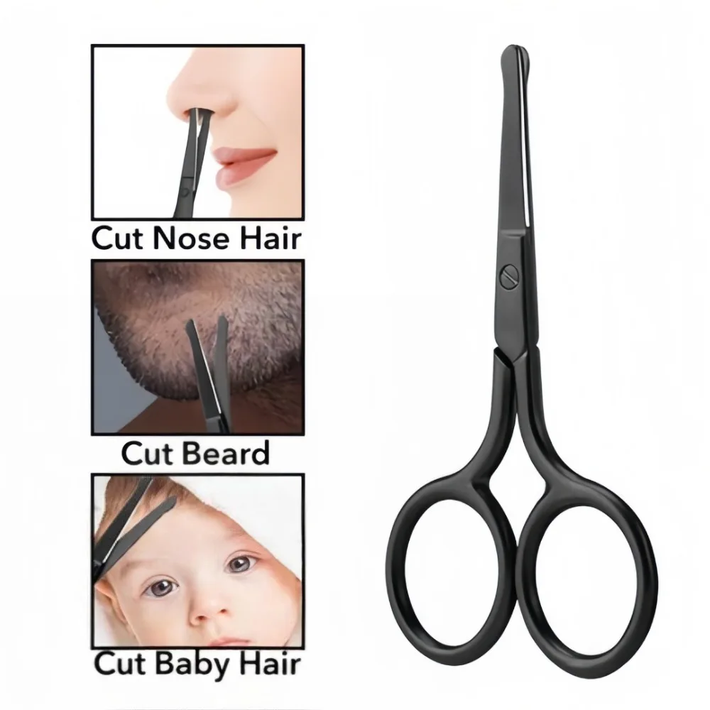 Specialized Nose Hair Scissors Stainless Steel Round Head Beauty Trimmer Nose Hair Trimmer Portable Ergonomics Nose Hair Cutter