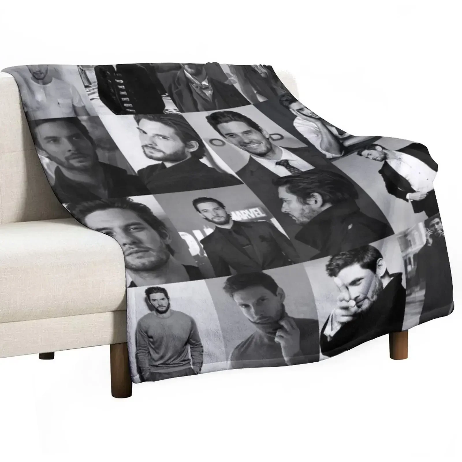 Ben Barnes Collage Throw Blanket Decorative Sofa Travel funny gift Sofa Quilt Heavy Moving Blankets