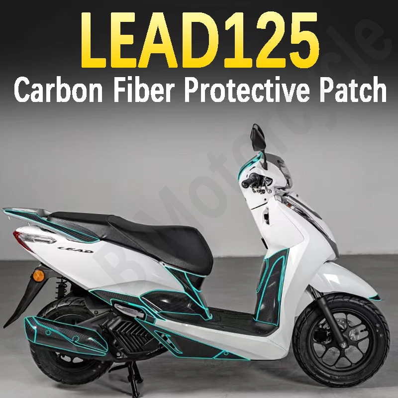 

Set for Honda LEAD125 Sticker Moto Sticker Carbon Fiber Protection Sticker Body Film Decorative Decal Accessories Modification