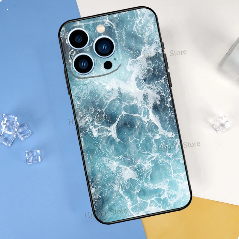 Blue Sea Ocean Waves Phone Case For iPhone 14 13 12 Mini 11 Pro Max SE 2020 6 7 8 Plus X XS Max XR Cover Shell