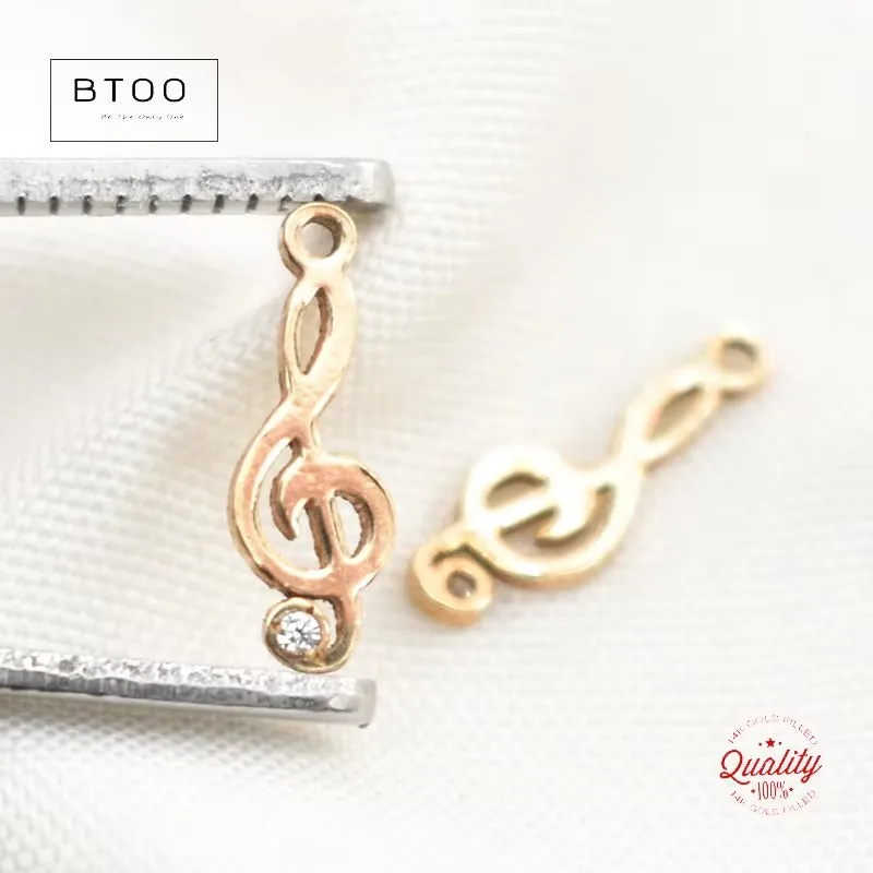 14K Gold Filled Musical Note Charms Gold Filled Charm For Jewelry Making Supplies Bracelet Charm Earring Charm Necklace Charm - view 3