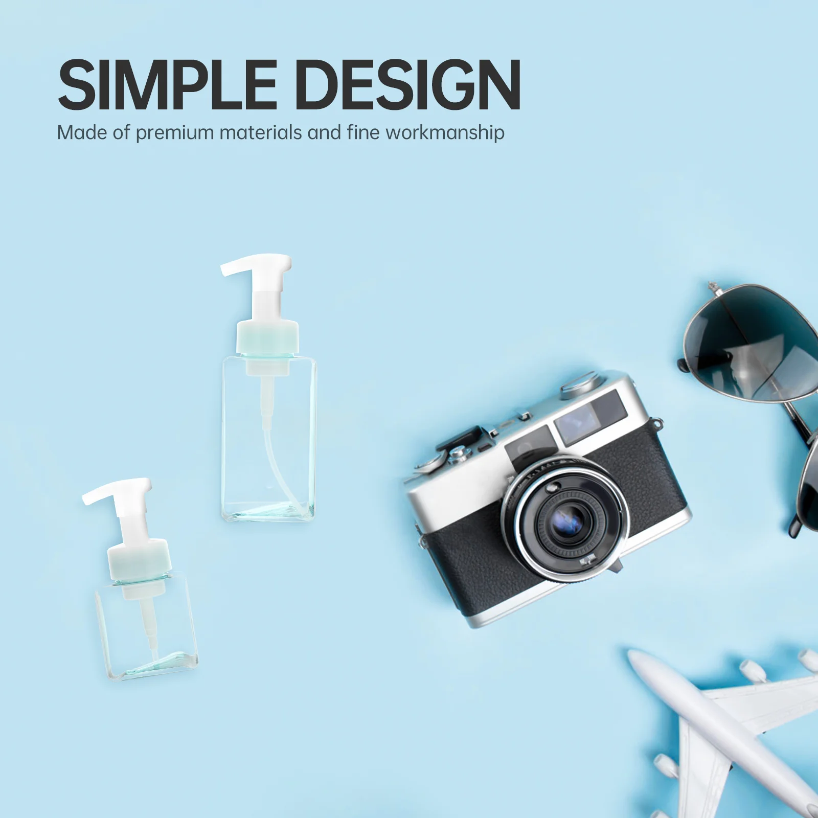 2개입 거품 용기 여행용 리필 가능 누수 방지 샴푸 로션 용기 휴대용 목욕 젤 플라스크 얼굴 세안 샤워용