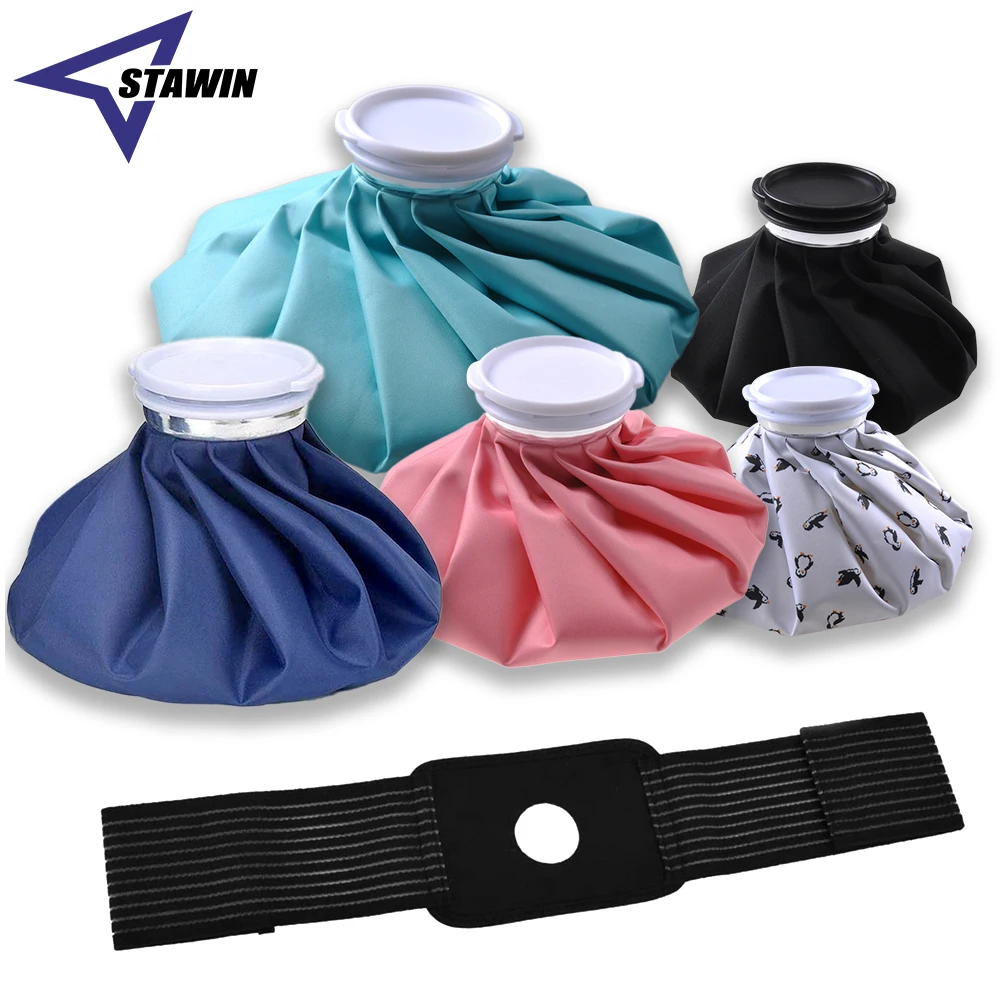 Ice Cold Pack Reusable Ice Bags Hot Water Bag for Injuries, Hot & Cold Therapy, Pain Relief with Elastic Breathable Support Wrap