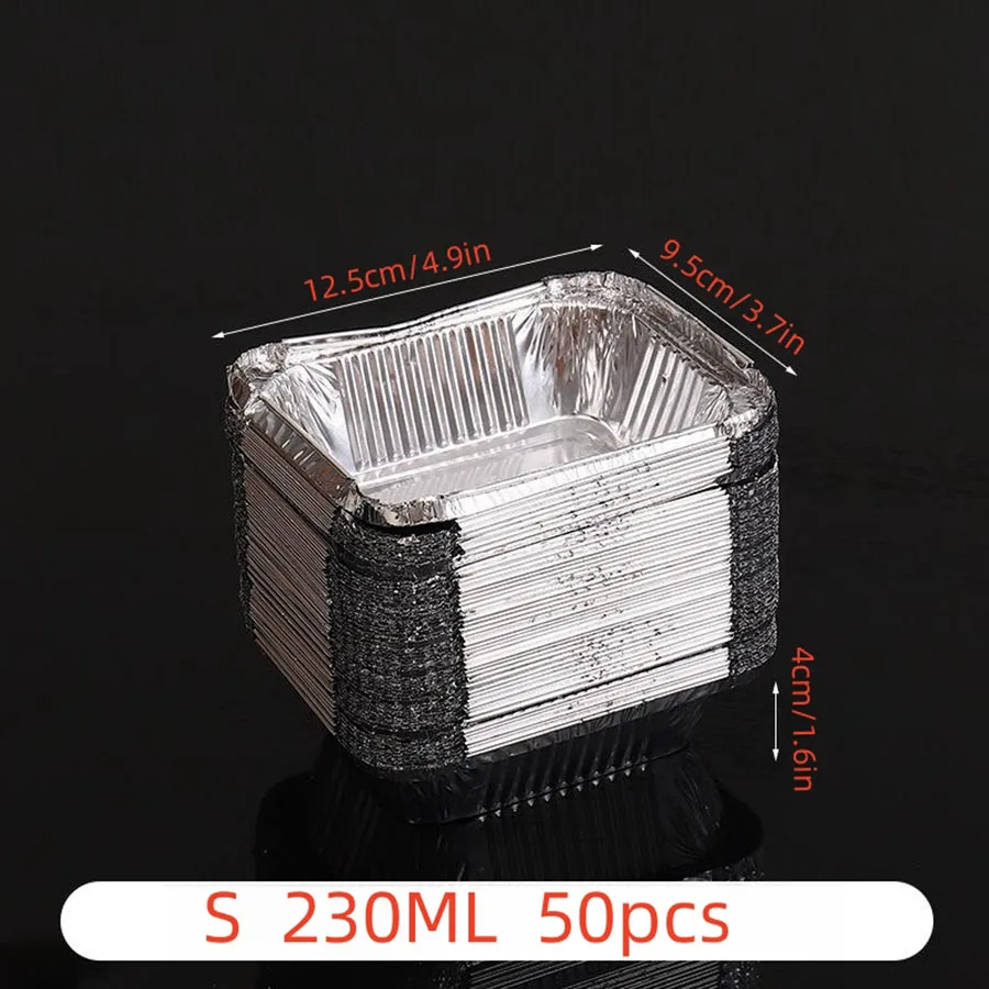 50 Stück Einweg-Aluminiumfolien, verschiedene Größen, Blechpfannen sind perfekt zum Kochen, Erhitzen, Aufbewahren und Vorbereiten von Speisen.