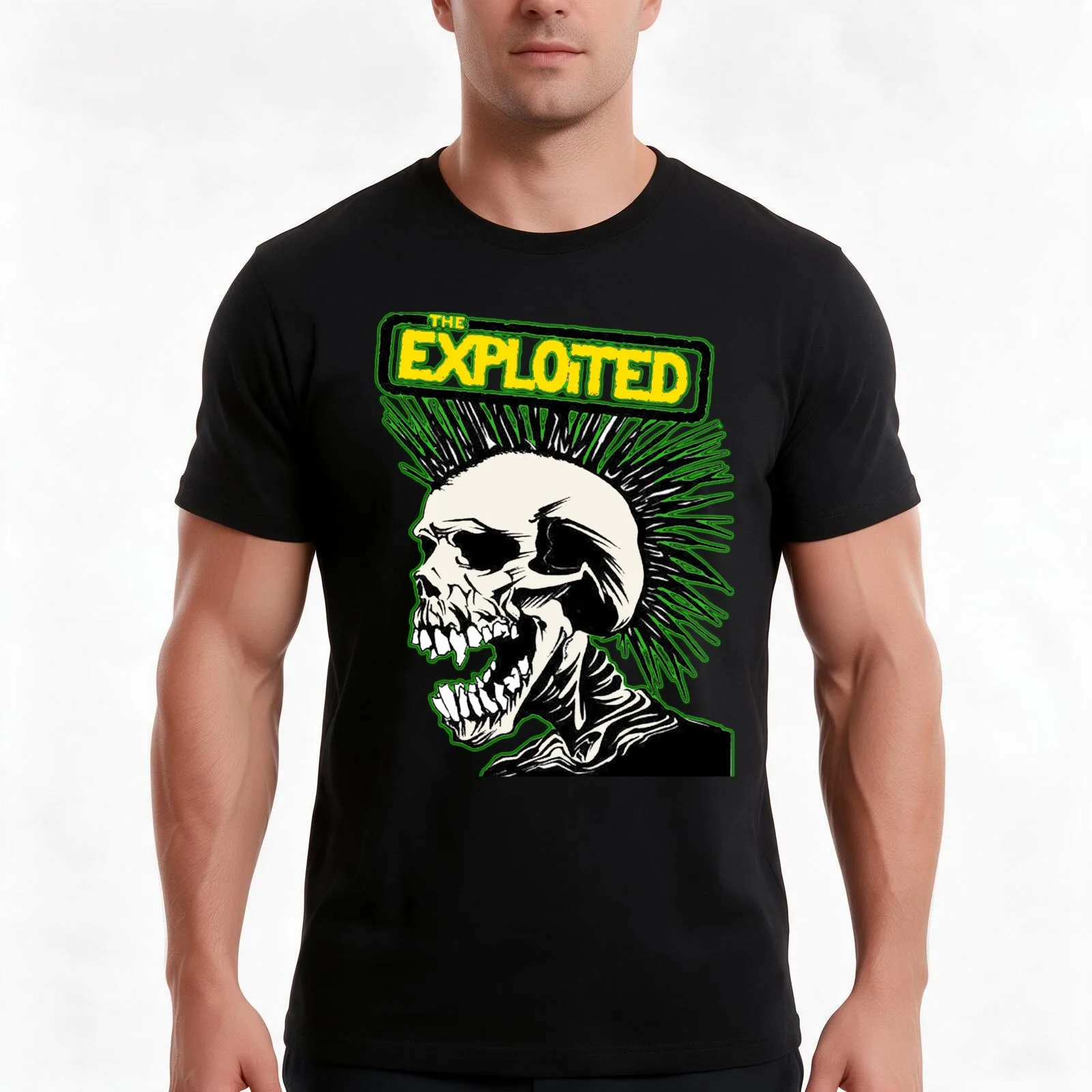 Exploited (for dark shirts) T-Shirt, Summer Casual Cotton Tee, Oversized Streetwear Tops, Vintage Graphic Print, 100% Cotton