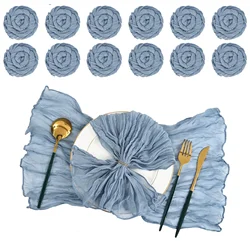 Atacado 100 peças 50x50cm guardanapos azuis empoeirados gaze jantar festa de casamento banquetes de natal arcos decoração de mesa de bolo