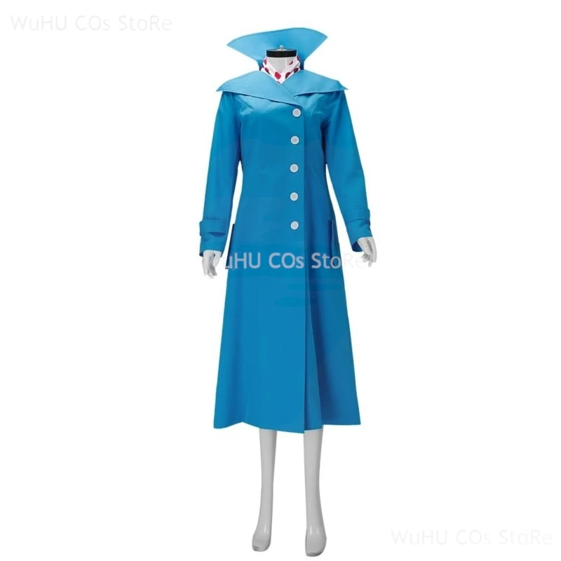 

Movie Despicable Cosplay Me3 Lucy Wilde Cos Costume Blue Trench Coat Women Halloween Party Performance Cosplay Costume