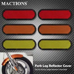 Motorcycle 2xFront Low Fork Leg Deflector Cover Sticker Red/Orange/Yellow Safety Warning For Victory Judge Hammer-S Hard-Ball