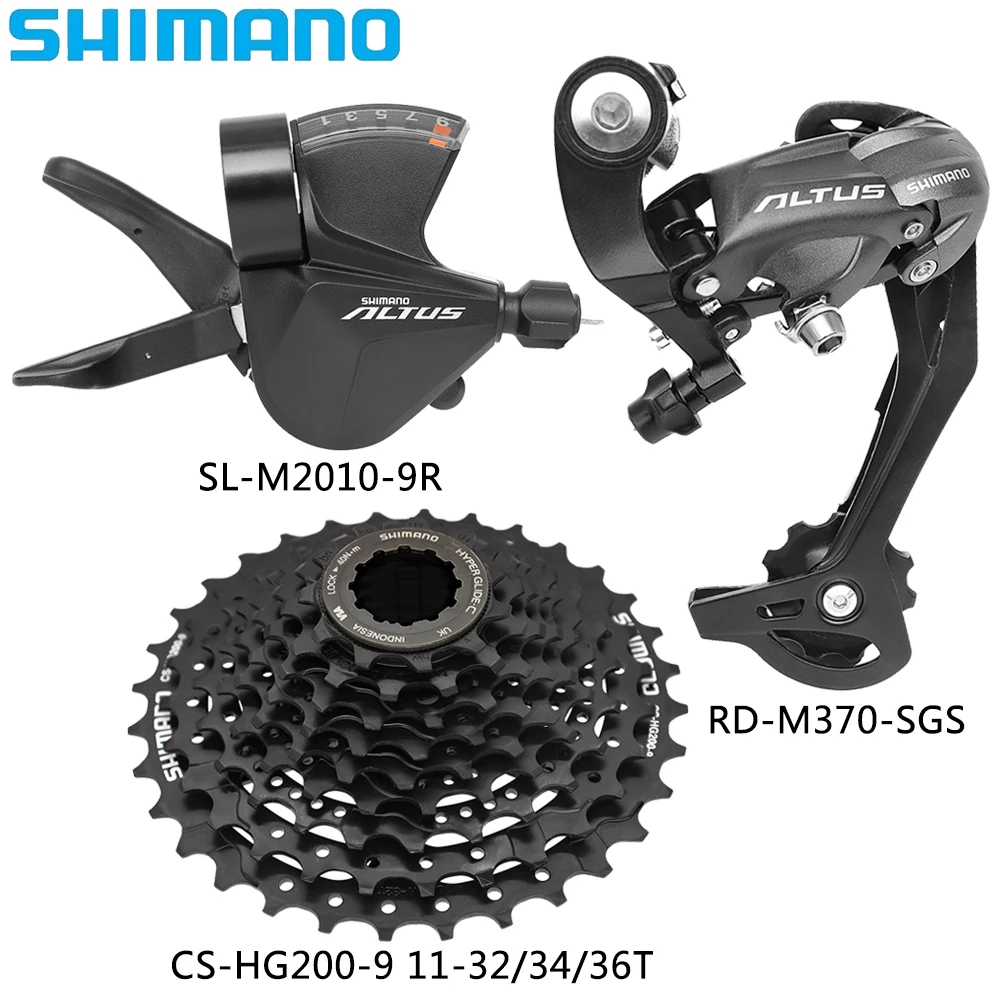 

SHIMANO ALTUS 9-скоростной переключатель SL-M2010-9R Рычаг переключения передач RD-M370-SGS Задний переключатель CS-G200-9 32T/34T/36T для MTB велосипеда