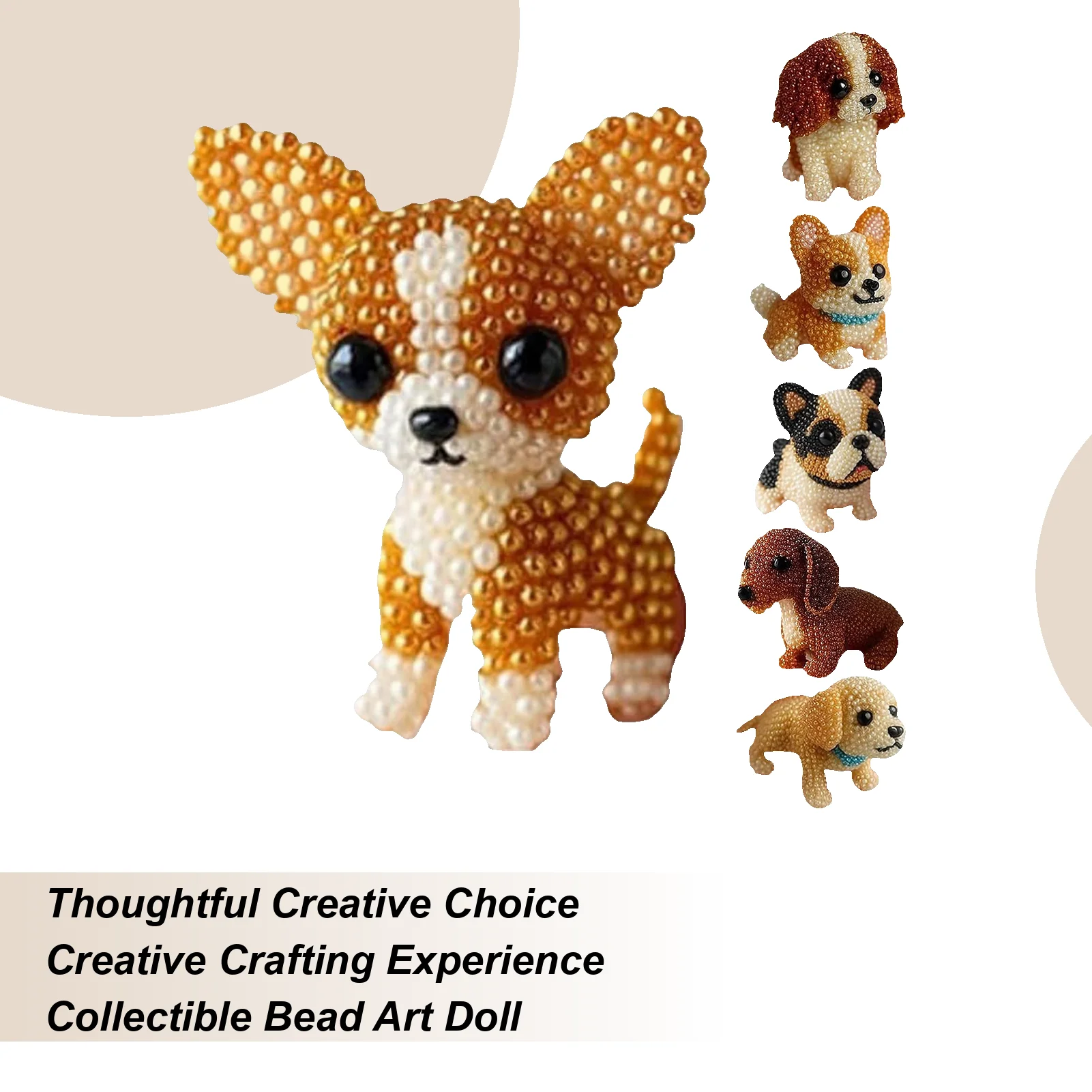 DIY Dog Bead Embroidery Material Tool Kit 3D Dog Animal Bead Embroidery Material Making Sewing Art Complete Accessories