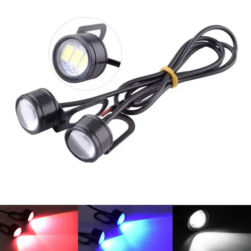

4x Ice Blue/Red/White LED Strobe Flash Motorcycle ATV DRL Turn Signal Fog light Headlight Lamps