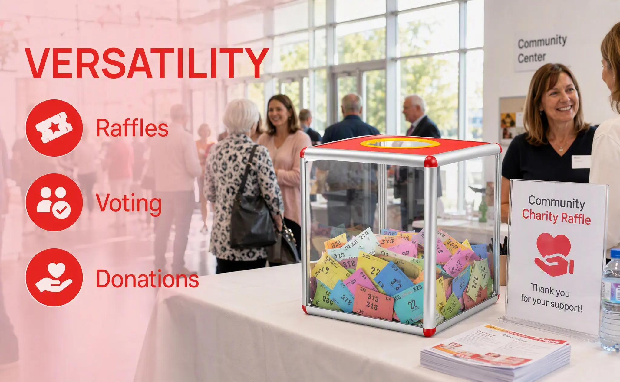 Aluminum Alloy Lottery Box Square Raffle Ticket Holder Donation Ballot Suggestion Box Business Contest Storage Case