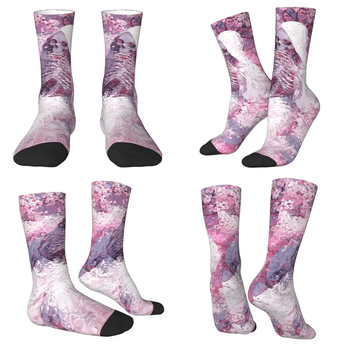 All Seasons Crew Stockings Halloween Skull Under A Tree Socks Crazy Hip Hop Long Socks for Men Women Valentine's Day Gifts
