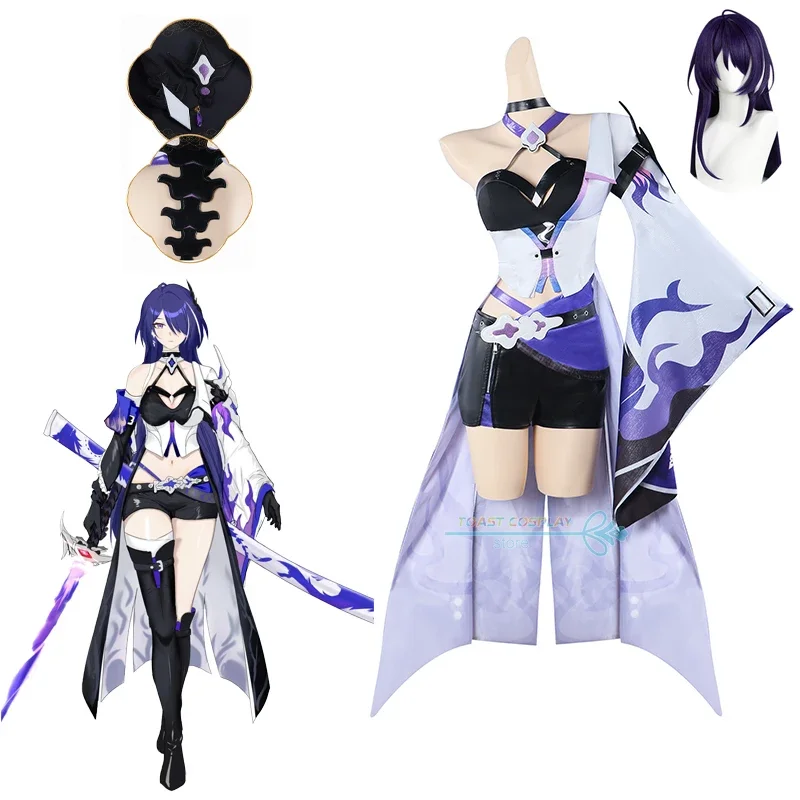 2025 New Game Honkai Star Rail Acheron Cosplay Costume Dress Wig Shoes Full Set Women Role Play Carnival Par abc