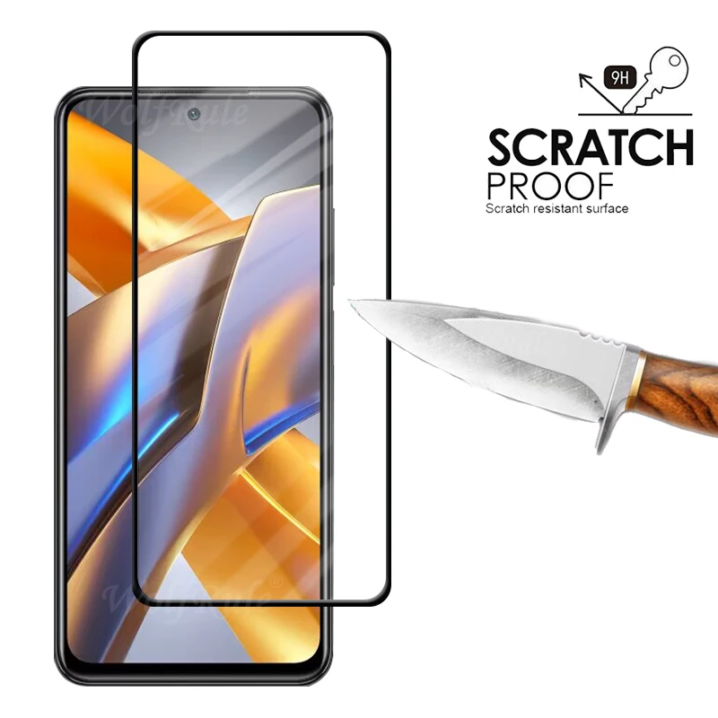 6-in-1 For Poco M5S Glass For Xiaomi Poco M5S Tempered 9H Full Cover Screen Protector For Poco F4 5G F3 M4 M3 Pro M5S Lens Glass