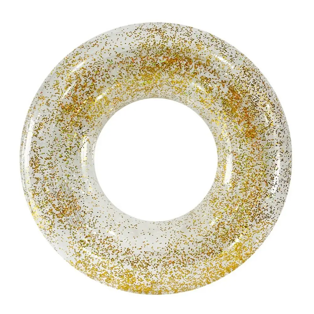 

Glitter Sequin Swimming Ring Transparent Heart Pool Float Swimming Ring No Flip Over Boat Circle Inflatable Swimming Circle