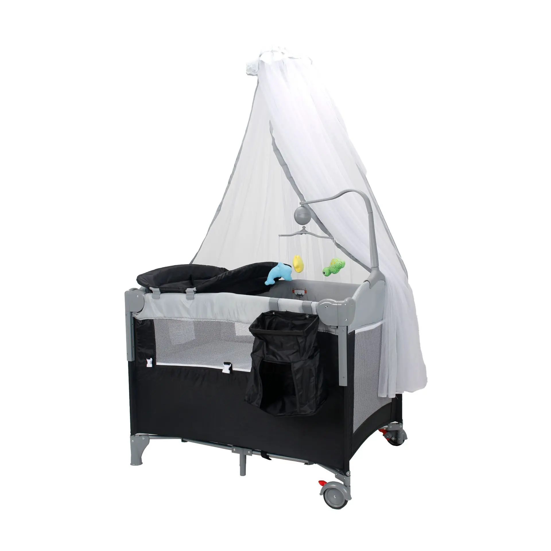 Multi-function crib splicing queen bed portable portable folding baby bed with diaper table mosquito net bedside bed