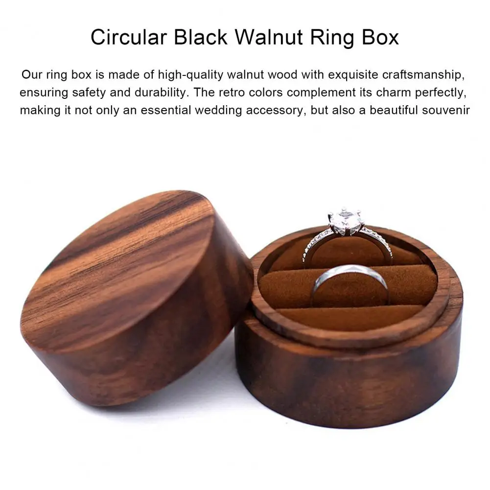 

Wooden Ring Box Vintage Wooden Ring Storage Box for Proposal Engagement Handmade Rustic Ring Holder for Valentine for Wedding