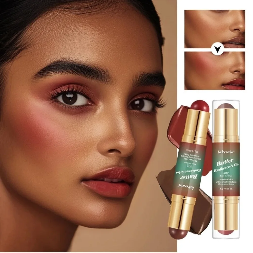 Multipurpose Blush Stick Long Lasting Moisturizing Bronzer-Blush Stick Natural Double-headed Pigmented Stick Beauty Makeup