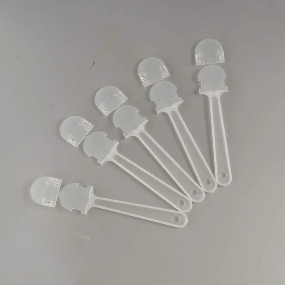 10Pcs Transparent Hand Fan Handle Portable Plastic Graffiti Fan Handle Practical Mini Kindergarten