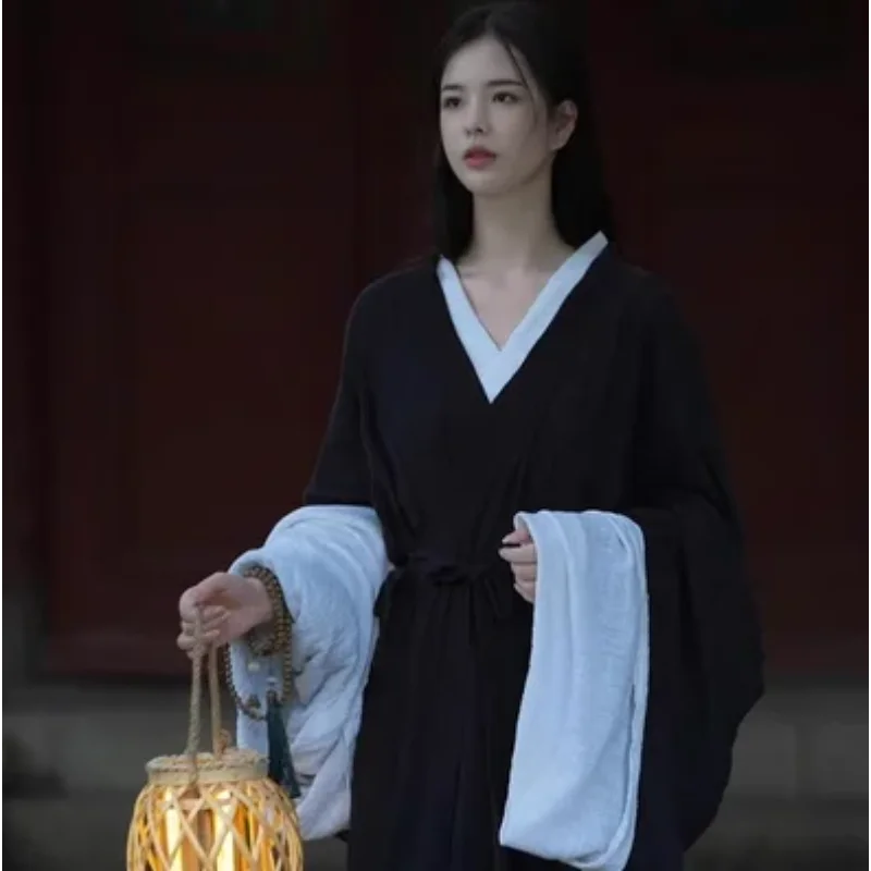 

Cotton&Linen Hanfu Dress Women Chinese Traditional 2pcs Robe Hanfu Halloween Cosplay Costume Autumn Housewear Red Robe Plus Size