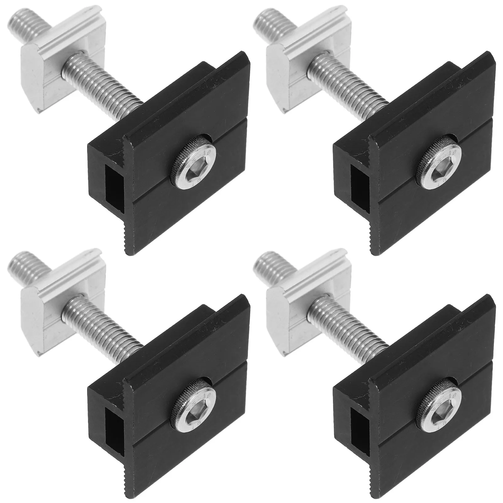 4Pcs Solar Panel Mid Clamps Aluminum Alloy Adjustable Secure Mounting Brackets for Solar Panels Roof Rv Ground Mount Kit