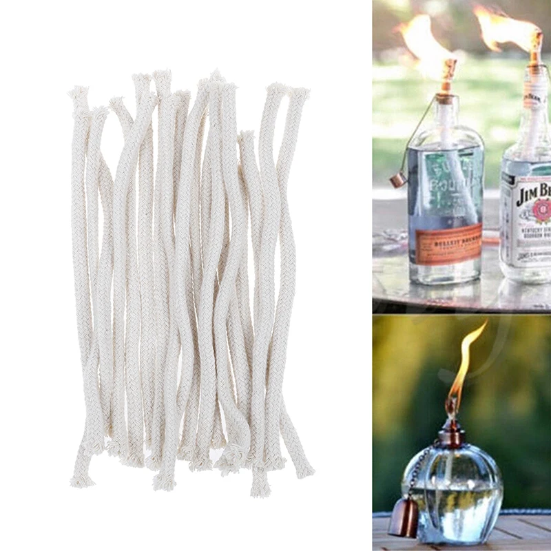 5Pcs 15cm Long Burner Alcohol Wick Rope Cotton Wick Round Cotton Kerosene Oil Lamp Wicks DIY Physical Materials