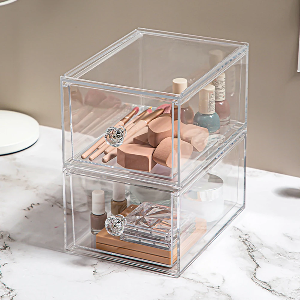 

Sturdy Desktop Drawer Organizer Storage Box for Cosmetics Makeup Office Sundries Easy Clean Neat Efficient Drawer Type Cabinet