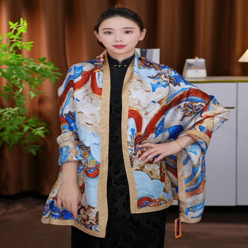 High Quality Soft Silk Scarf Women 180*90 Ladies Elegant Print Scarf Fashion Long Travel Shawl Beach Designer Scarf