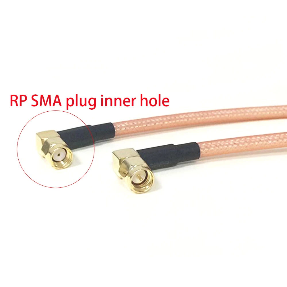 New SMA Male Right Angle To RP SMA  Plug 90-Degree Jumper  Cable Adapter RG316 RG174 RG58 RG142 15CM/40CM/100CM Adapter