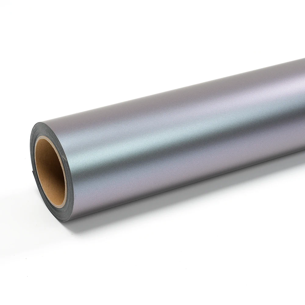 Оптовая продажа с фабрики съемный клей ПВХ без пузырьков воздуха ультра матовый волшебный серый фиолетовый автомобильная пленка винил