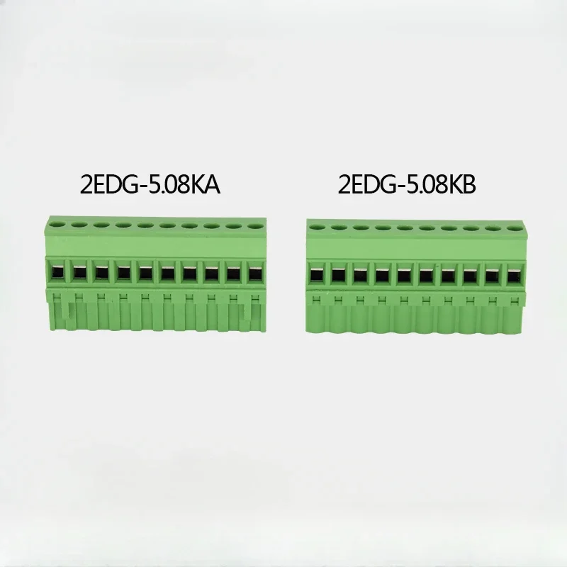 Wire connector 2EDGKA-5.08mm plug-in terminal PCB welding plug side into vertical socket connector.