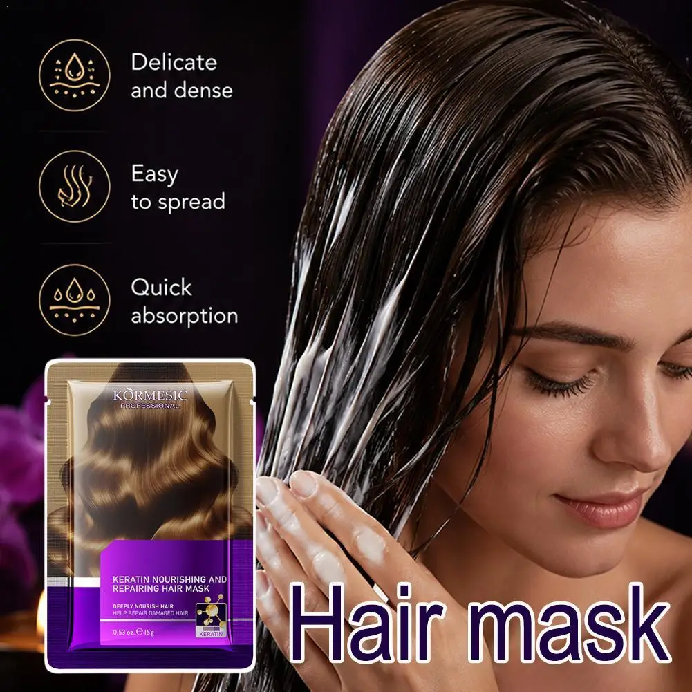 2pcsMagical Keratin Argan Oil Hair Mask 5 Seconds Repair Damaged Frizzy Hair Soft Smooth Shiny Nutrition Deep Moisturize Nourish