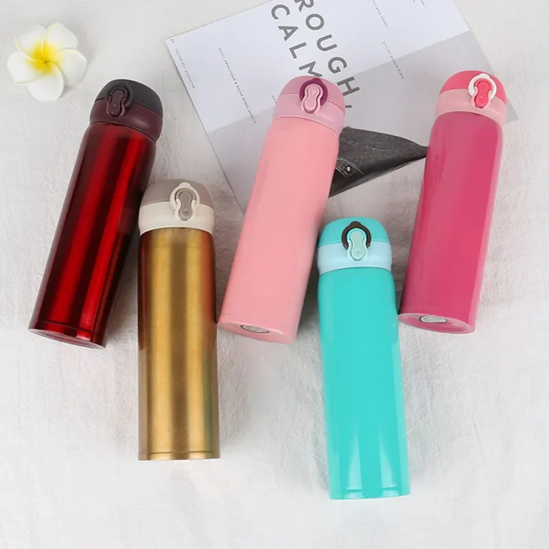 

Stainless Steel Kids Vacuum Flask Portable Thermos Bottle Car Travel Mug