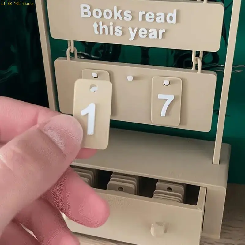 W3JE Compacts Reading Progress Tracking Counter With Storage Drawer Book Lover Gift