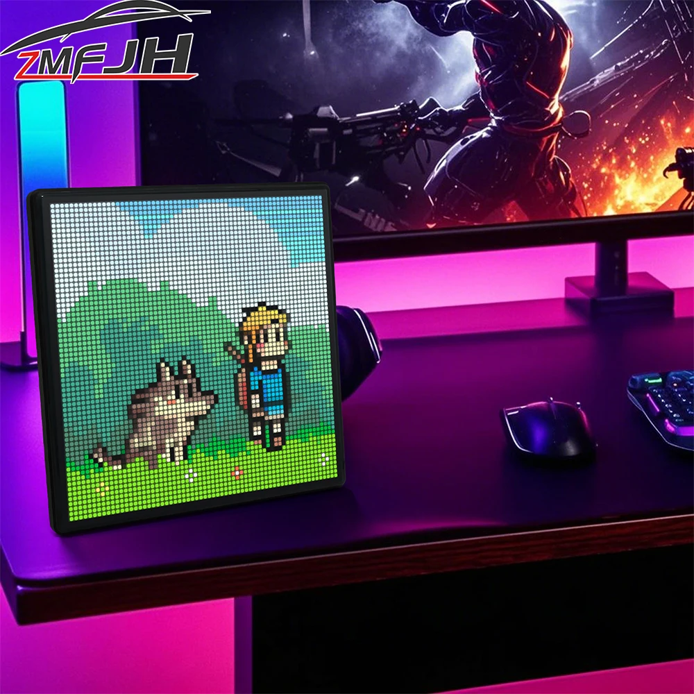 

Светодиодный пиксельный дисплей Программируемый пиксельный арт-дисплей Управление через приложение Креативный пиксельный экран RGB Светодиодная матричная панель Настольный декоративный светильник