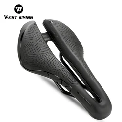 WEST BIKING Hollow Breathable Bike Saddle MTB Road Racing Bicycle Seat Soft Men Cushion PU Waterproof Saddle Cycling Accessories